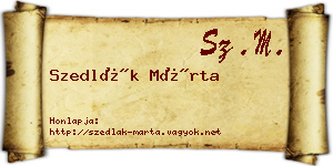Szedlák Márta névjegykártya